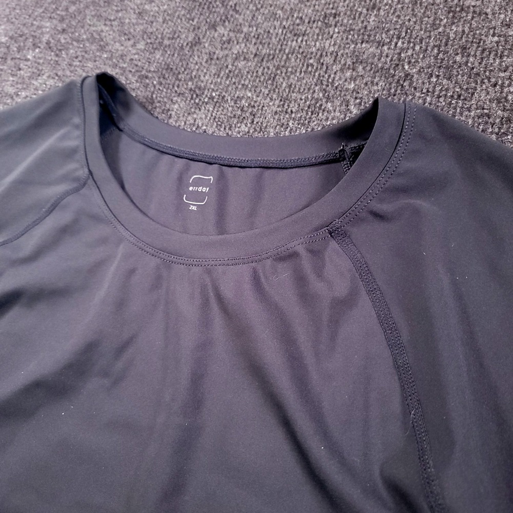 Errday Women Performance Compression Athletic T Shirt 2XL Black‎ Short Sleeve
